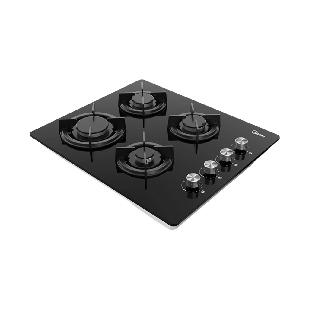 MIDEA BUILT-IN HOB 4GAS BURNERS 60CM BLACK TEMPERED GLASS 60GL403
