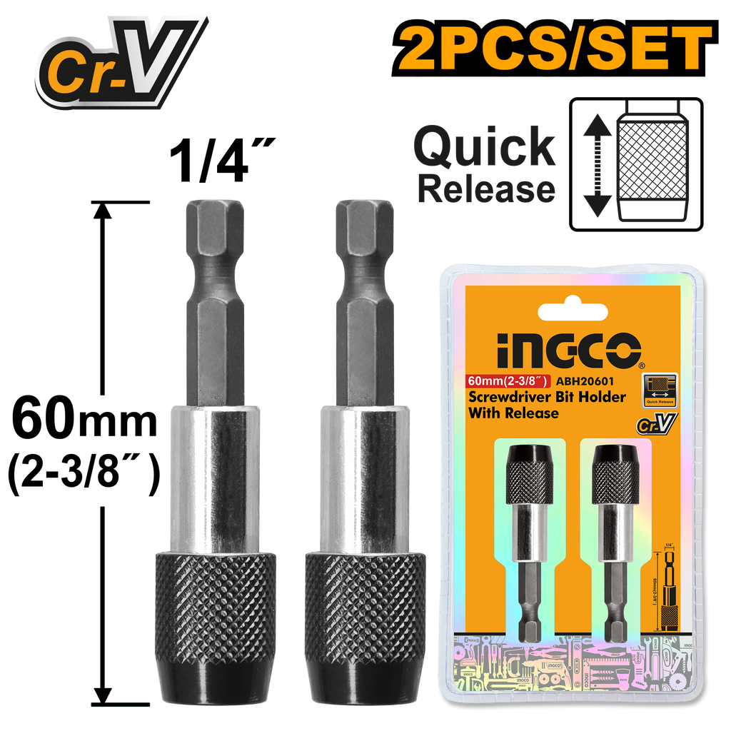 INGCO SCREWDRIVER BIT HOLDER WITH RELEASE