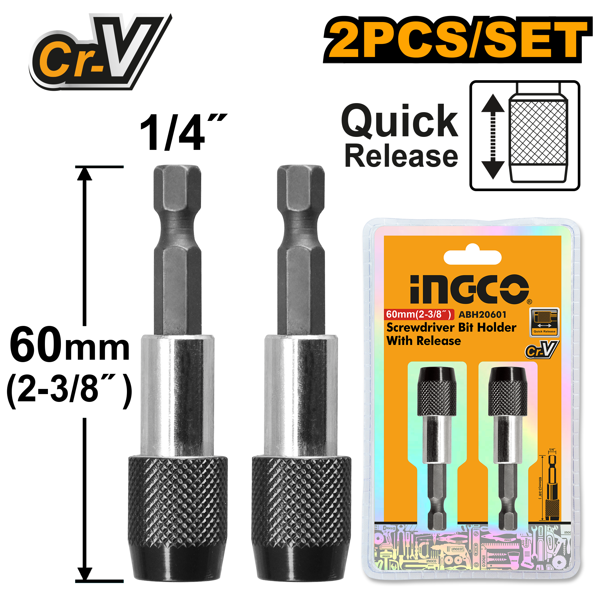 INGCO SCREWDRIVER BIT HOLDER WITH RELEASE