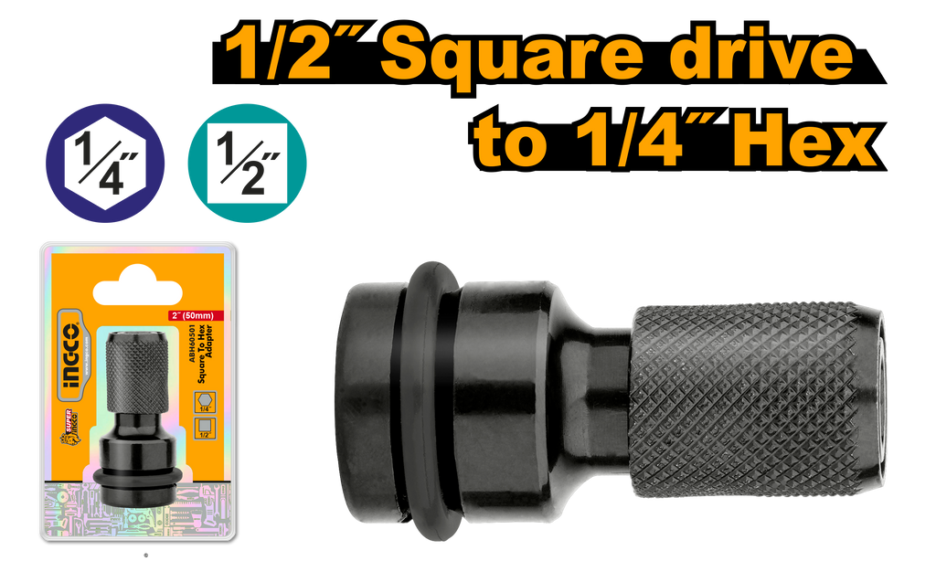 INGCO SOCKET ADAPTER SQUARE DRIVE TO HEX