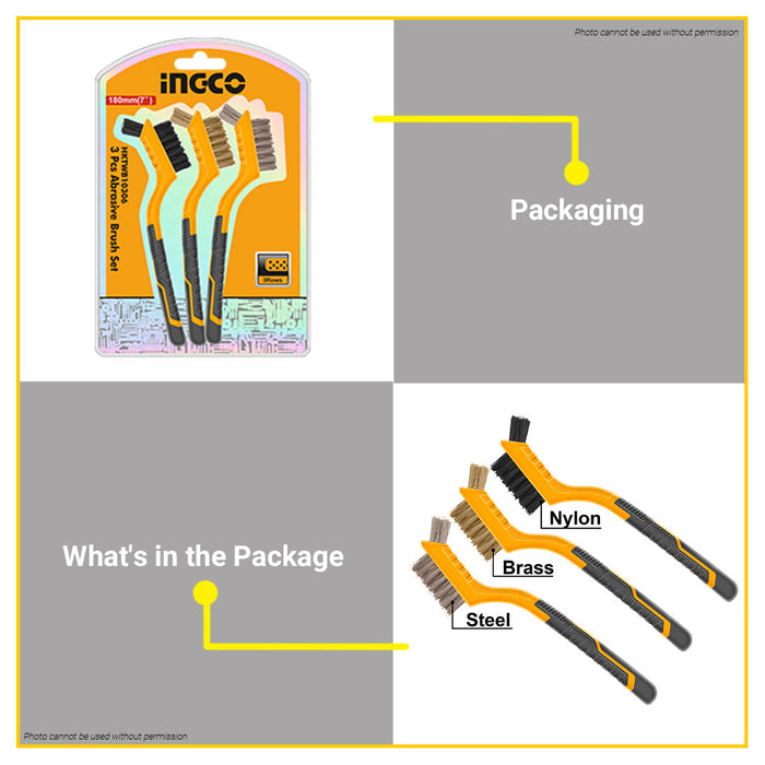 INGCO ABRASIVE BRUSH SET OF 3 PCS