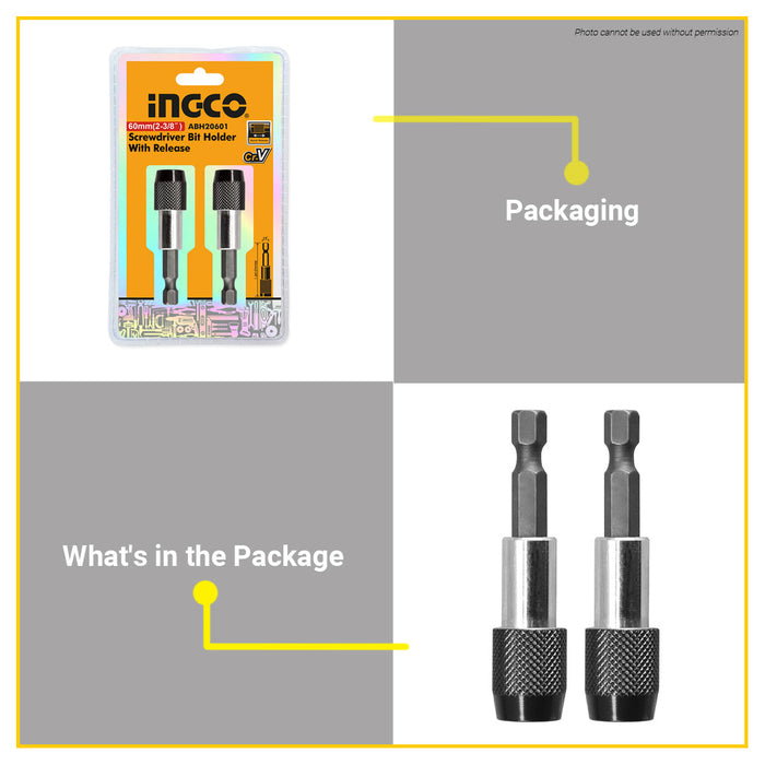 INGCO SCREWDRIVER BIT HOLDER WITH RELEASE