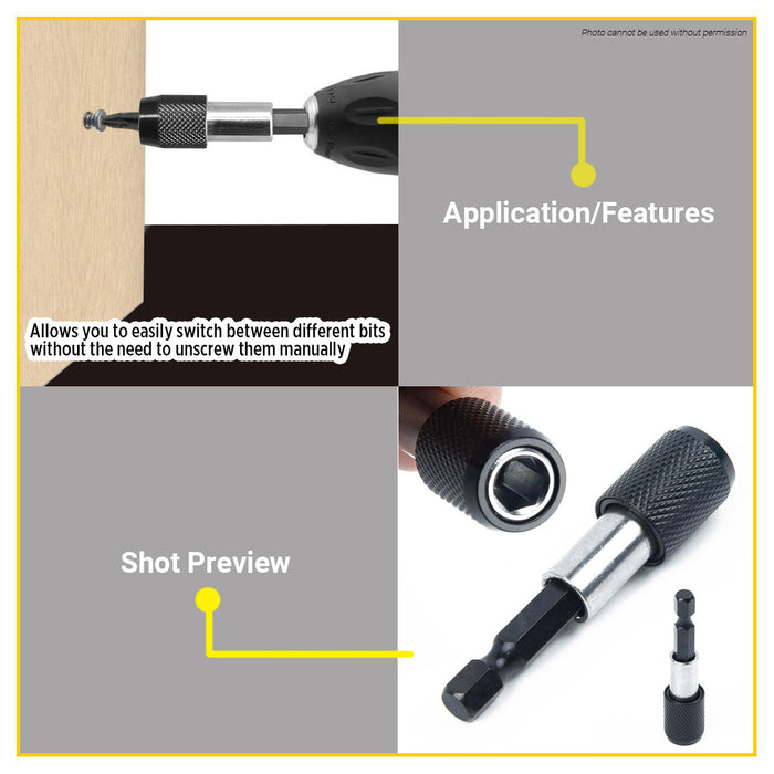 INGCO SCREWDRIVER BIT HOLDER WITH RELEASE