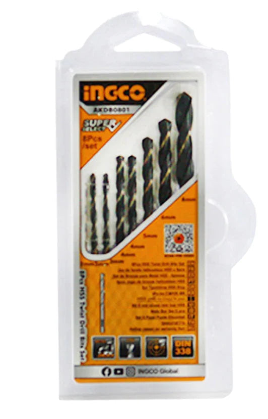 INGCO DRILL BIT HSS-CO SET OF 8 PCS