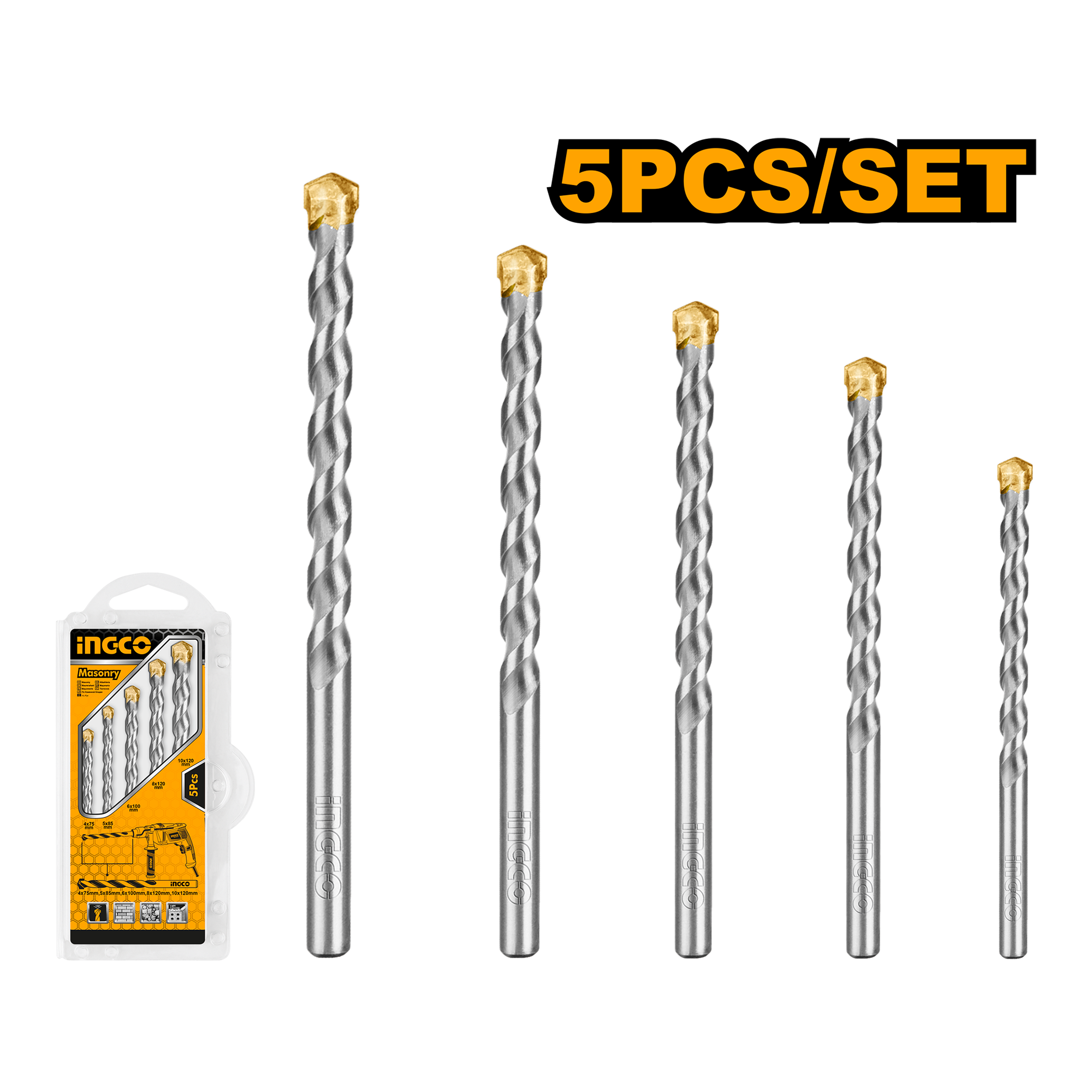 INGCO DRILL BIT MASONSRY  5 PCS