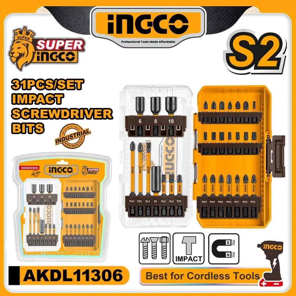 INGCO 31 PCS IMPACT SCREWDRIVER BITS SET AKDL11306