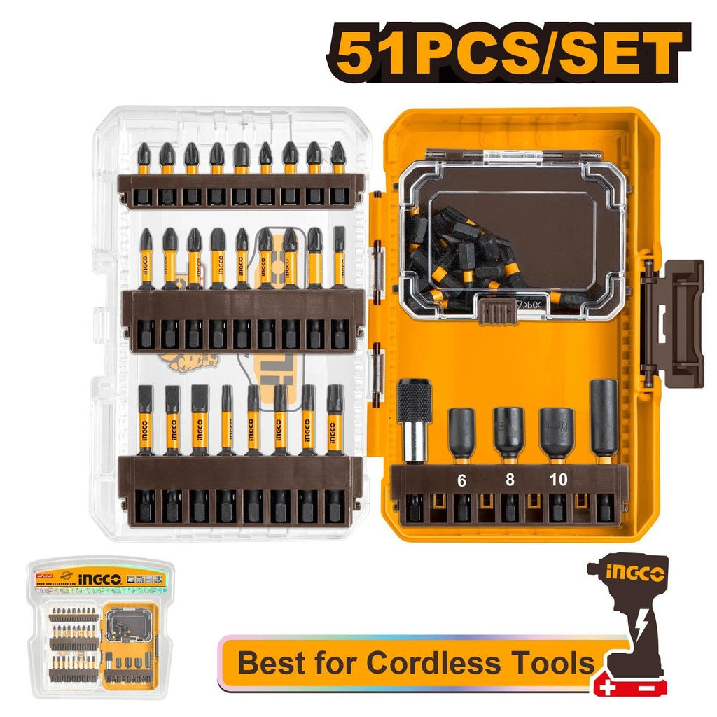 INGCO 51 PCS IMPACT SCREWDRIVER BITS SET AKDL25106