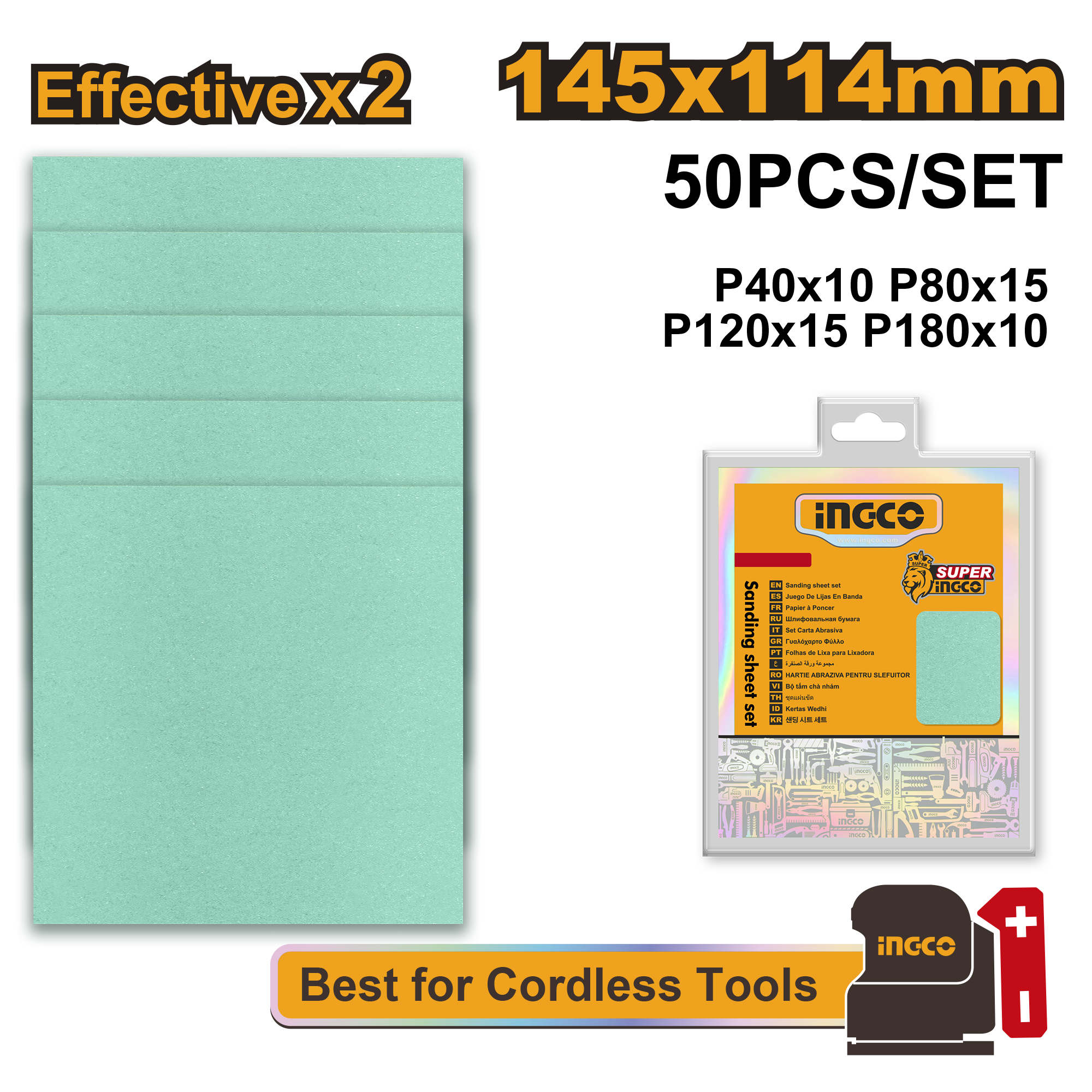 INGCO SANDING SHEET SET AKFS145115