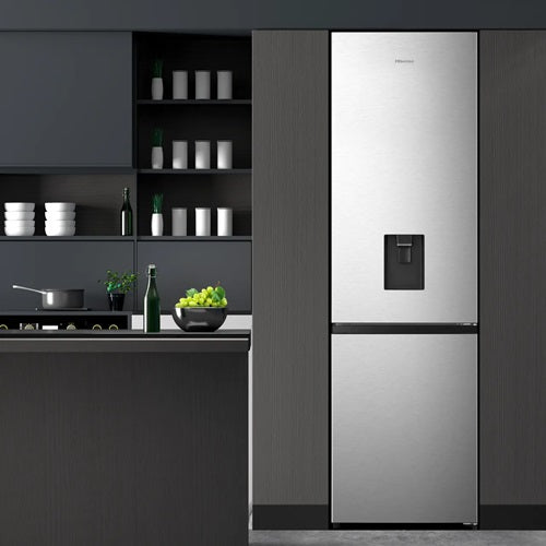 HISENSE REFRIGERATOR BOTTOM MOUNTED NO FROST ENERGY CLASS E 336 L  METAL BRILLANT