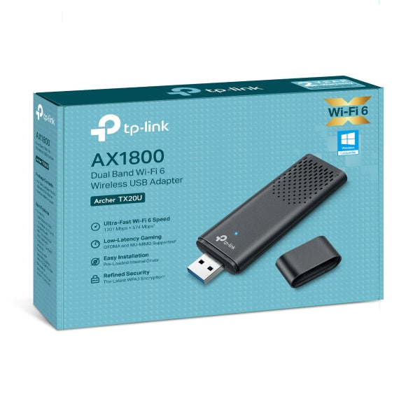 TP-Link Dual Band WiFi 6 Wireless Usb Adapter AX1800 (Archer TX20U(EU)) NA-TP-TX20U(EU)