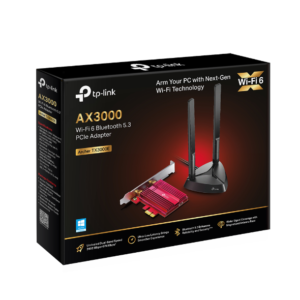 TP-Link WiFi 6 Bluetooth PCie Adapter AX3000 (Archer TX3000E(UN)) NA-TP-TX3000E(UN)