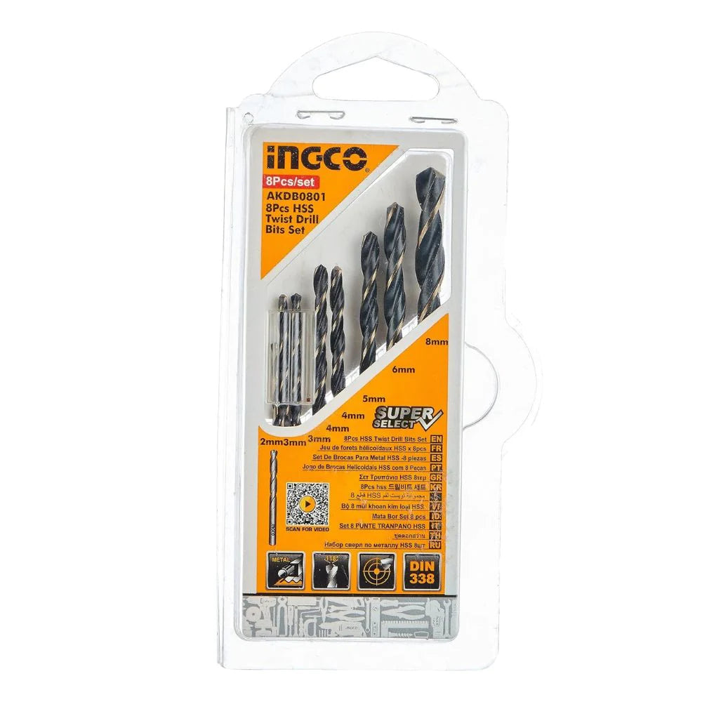 INGCO DRILL BIT HSS-CO SET OF 8 PCS