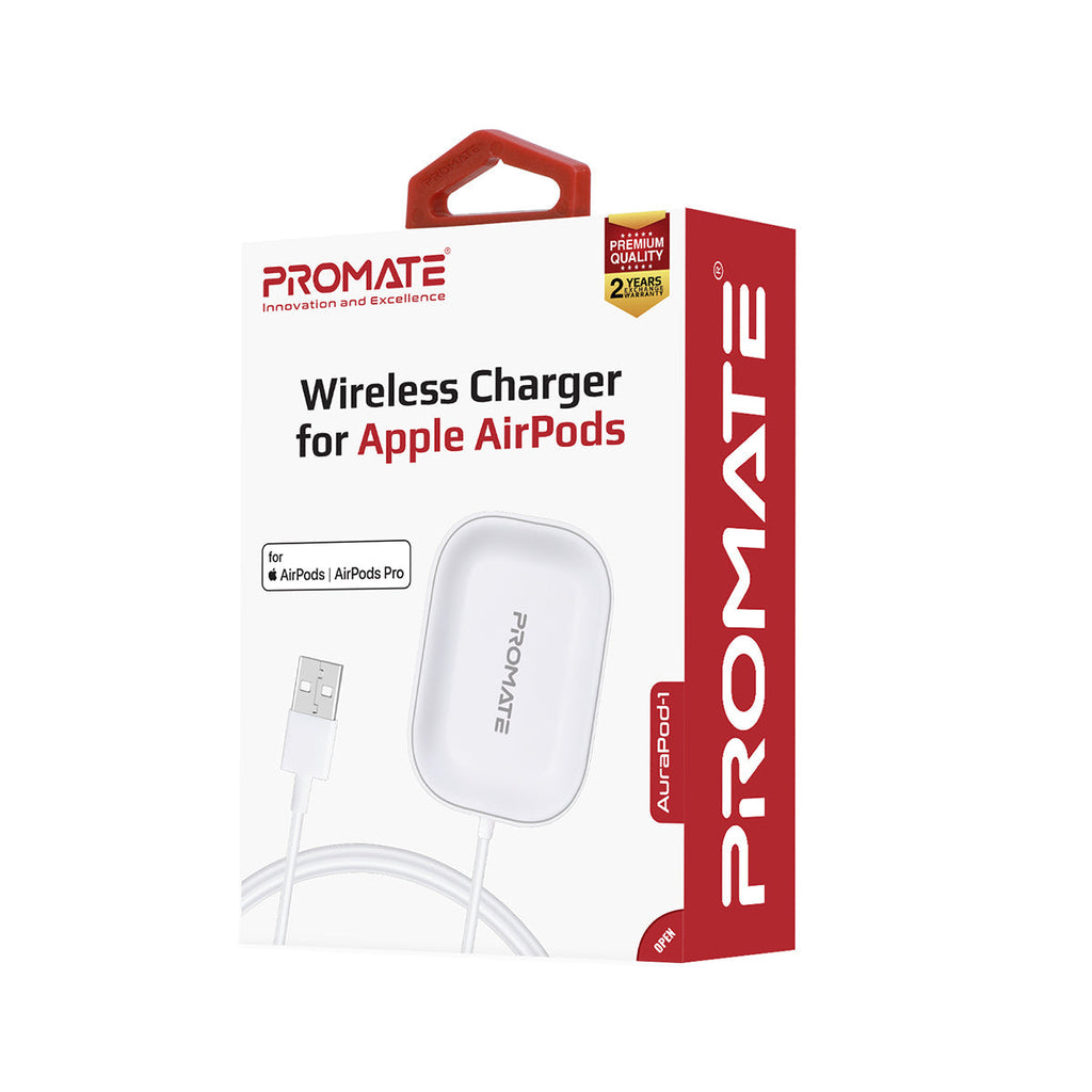 Promate Wireless Charger for Apple AirPods (AURAPOD-1.WHITE) PRO-AP-CH-AURAPOD-1.WHITE