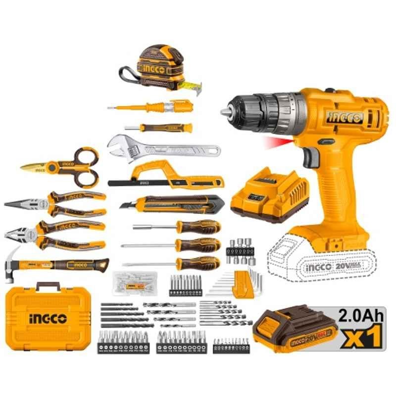 INGCO COMBO KIT 2 PCS DRILL + IMPACT WRENCH   20V