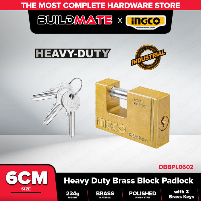 INGCO PADLOCK HEAVY DUTY BRASS BLOCK