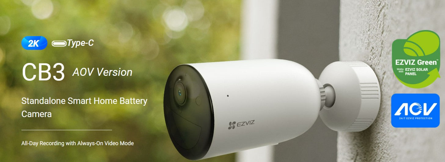 EZVIZ Standalone Smart Home Battery Camera (AOV Version) with Solar Panel