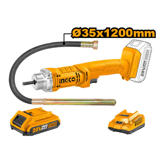 INGCO CONCRETE VIBRATOR CORDLESS  20 V