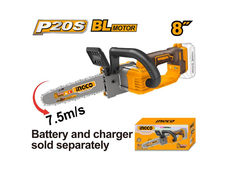 INGCO CHAIN SAW CORDLESS 8" 20 V