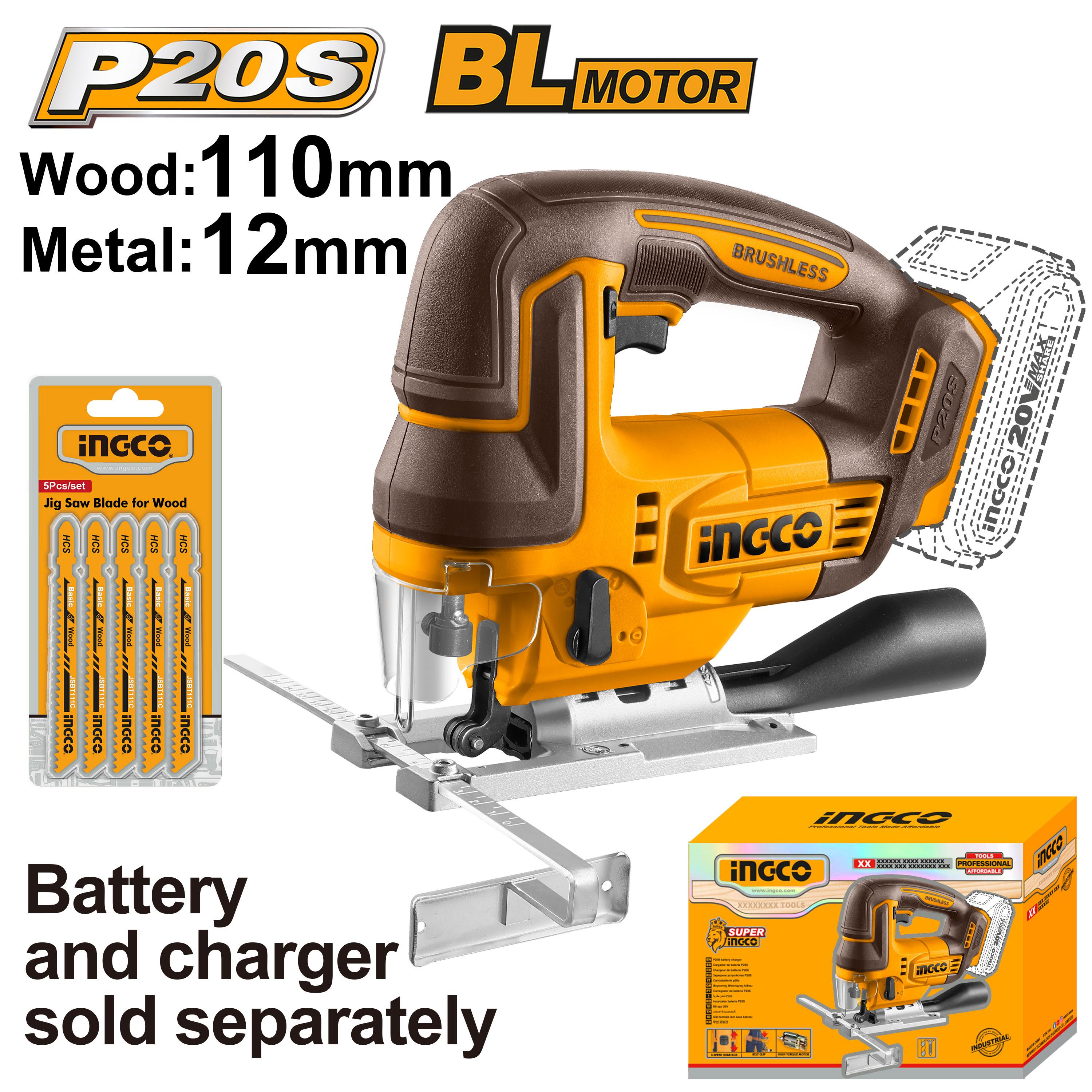 INGCO JIG SAW CORDLESS  20 V CJSLI1008