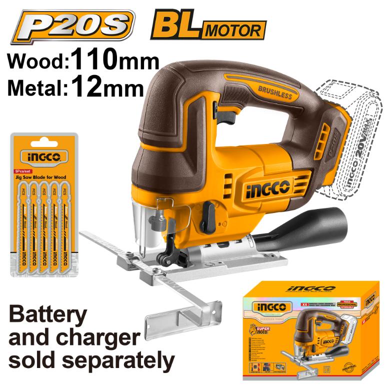 INGCO JIG SAW CORDLESS  20 V CJSLI1008