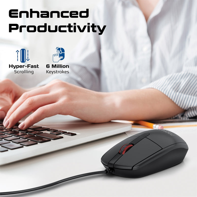 Promate CM1200 Ergonomic Design Wired Optical Mouse PRO-MU-CM1200