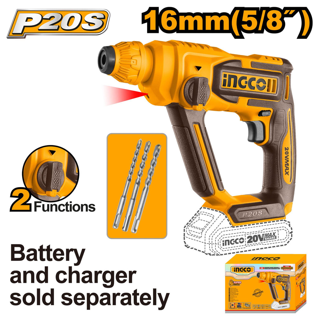INGCO ROTARY HAMMER CORDLESS  20 V