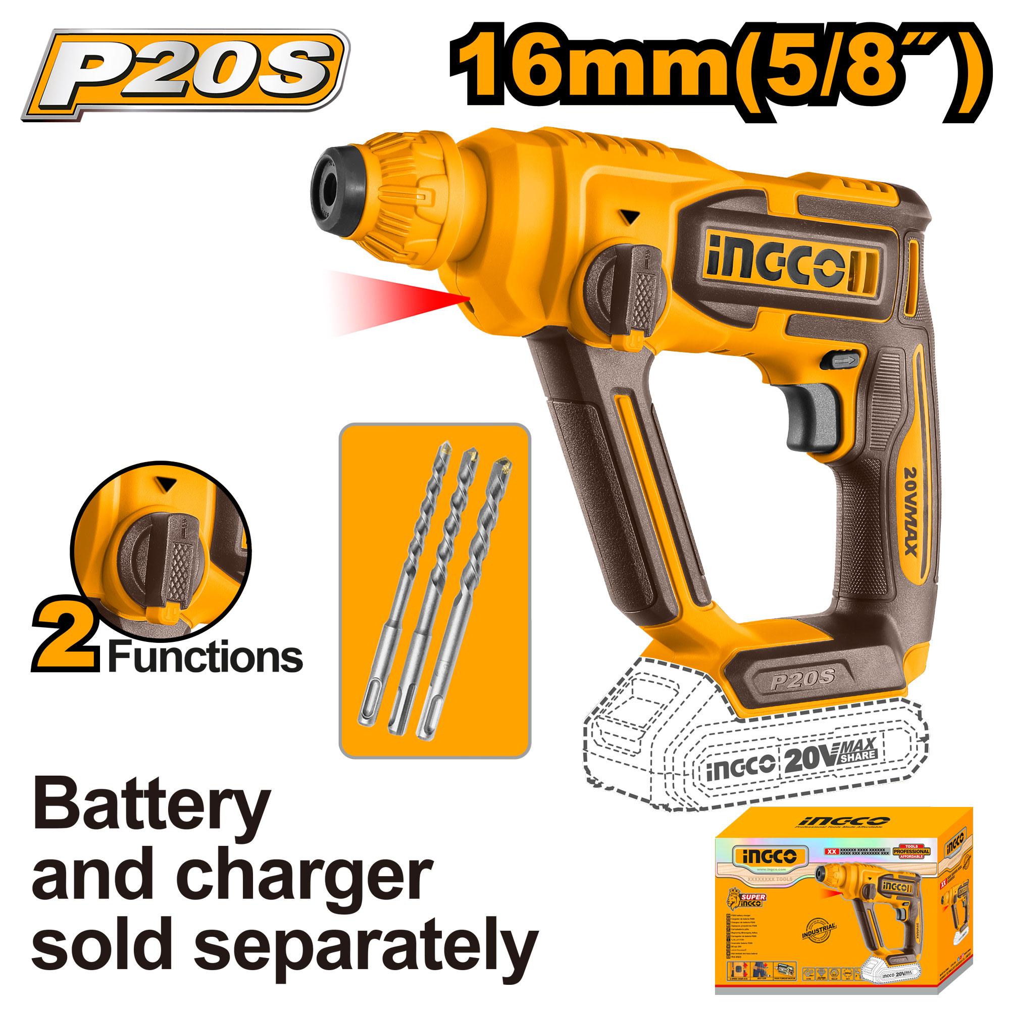 INGCO ROTARY HAMMER CORDLESS  20 V