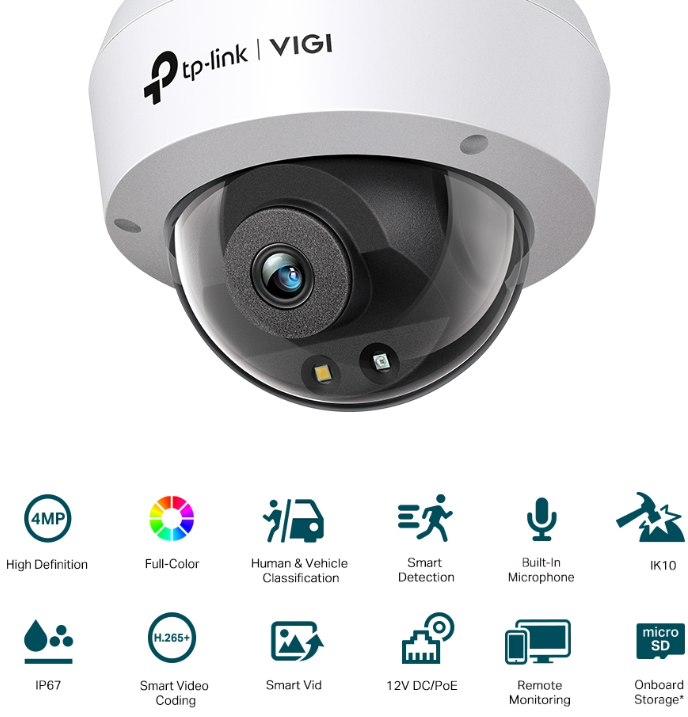 TP-Link 5MP Outdoor Full-Color Bullet Network Camera VIGI C250 4mm (UN) TP-CAM-VIGI-C250-4MM