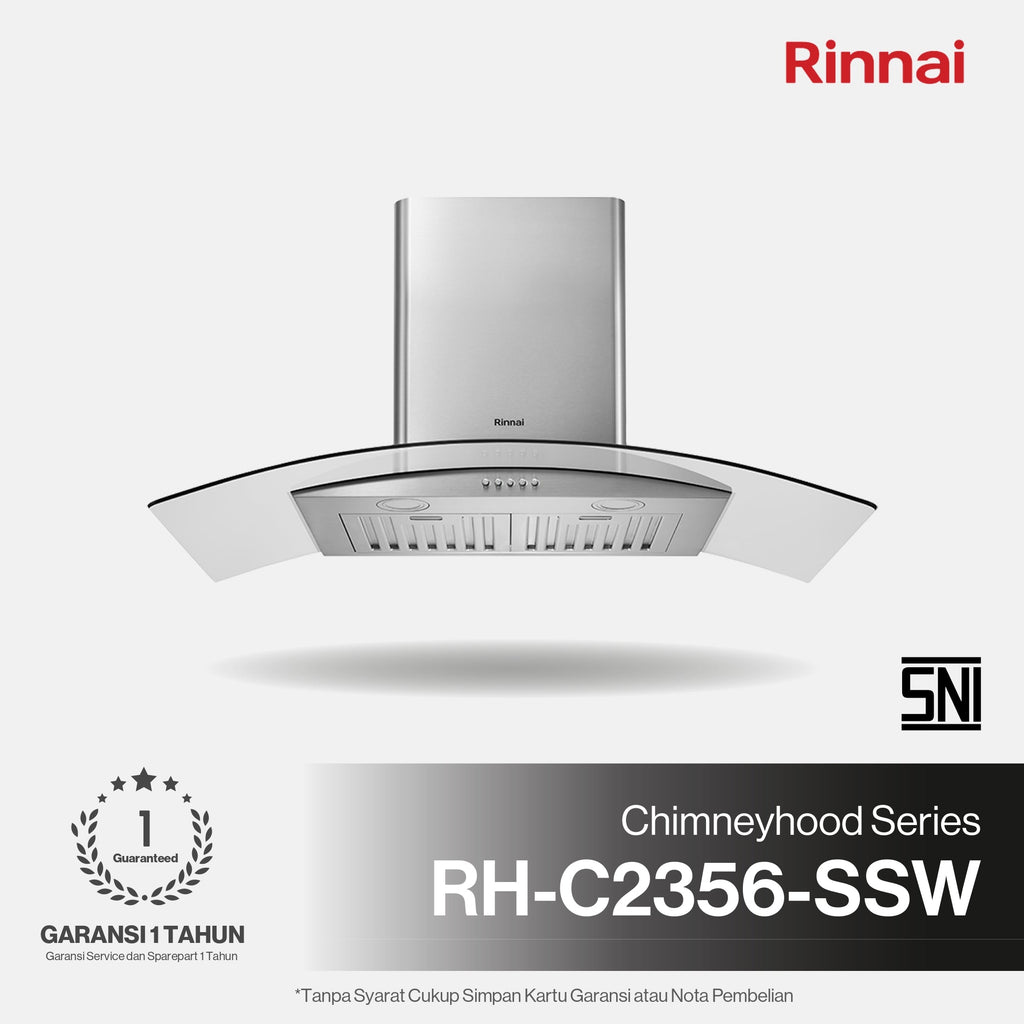 RINNAI COOKER HOOD CHIMNEY GLASS 60CM