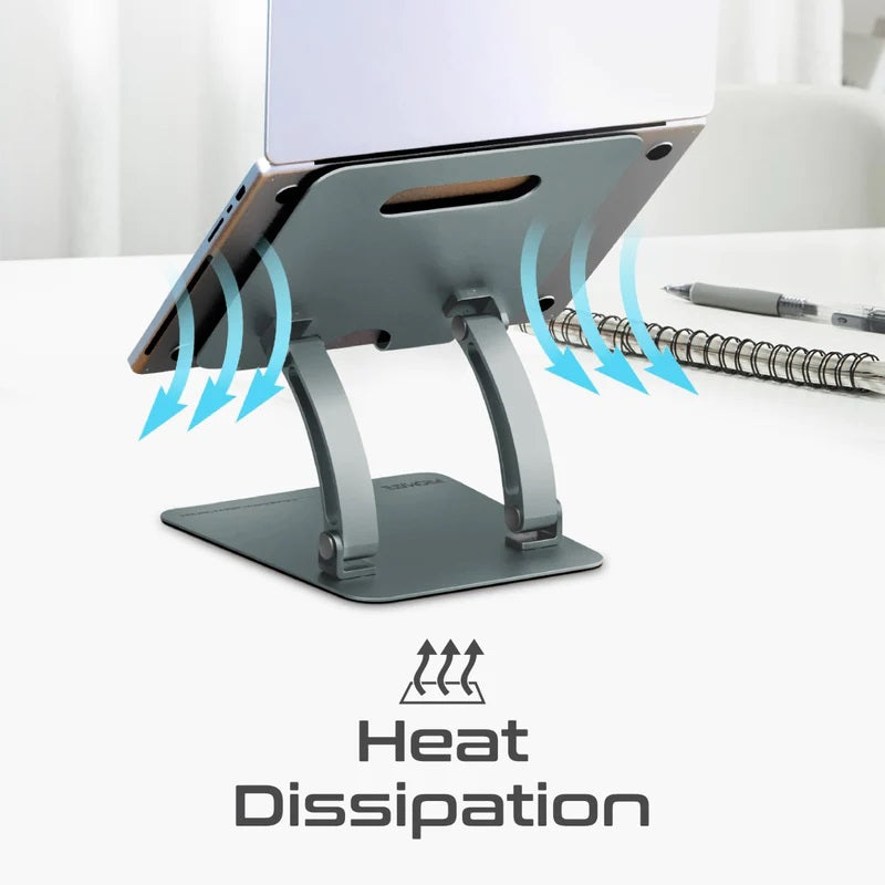 Promate DeskMate-7.GREY Ergonomic Multi-Level Aluminum Laptop Stand PRO-COOL-DESKMATE-7.GREY