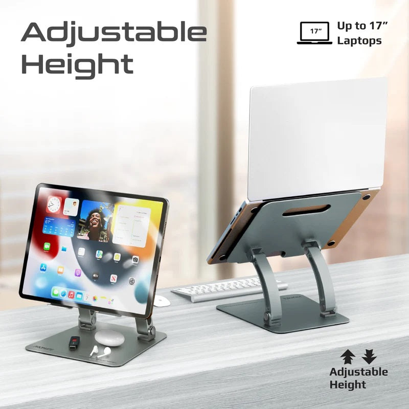 Promate DeskMate-7.GREY Ergonomic Multi-Level Aluminum Laptop Stand PRO-COOL-DESKMATE-7.GREY