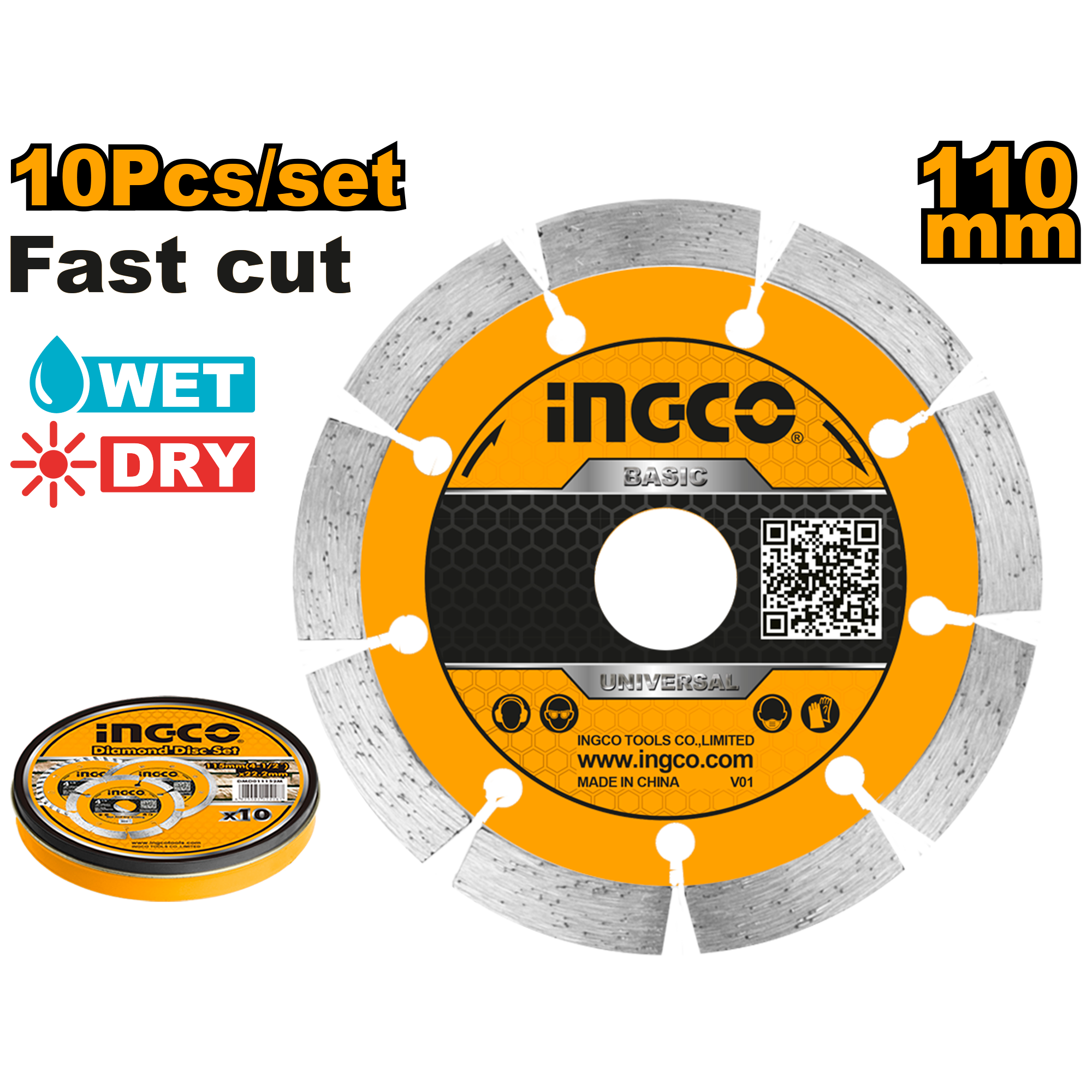 INGCO DRY DIAMOND DISC - Size: 110(4 3/8")X20mm