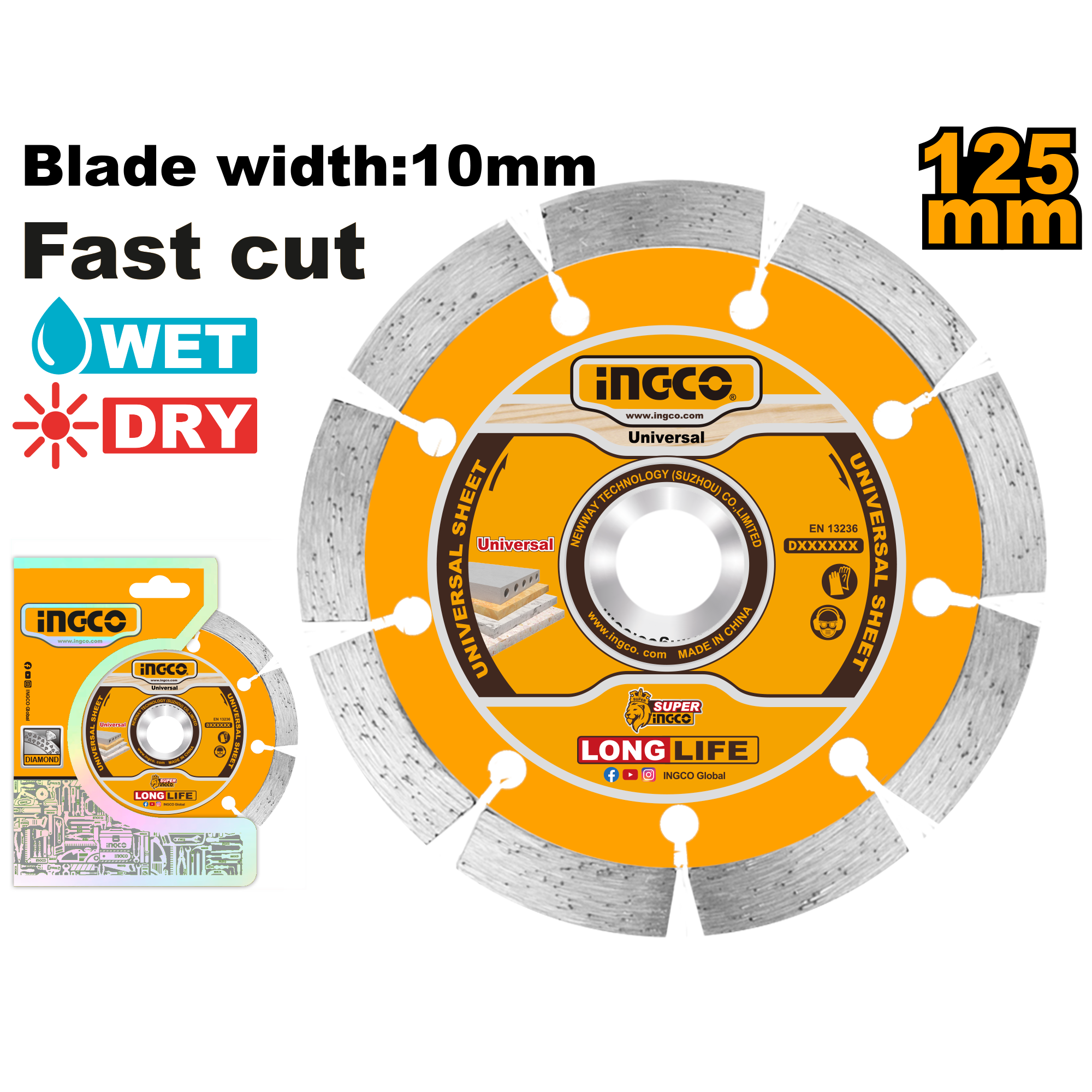 INGCO DIAMOND DISC DRY -Size:  125(5")X22.2mm