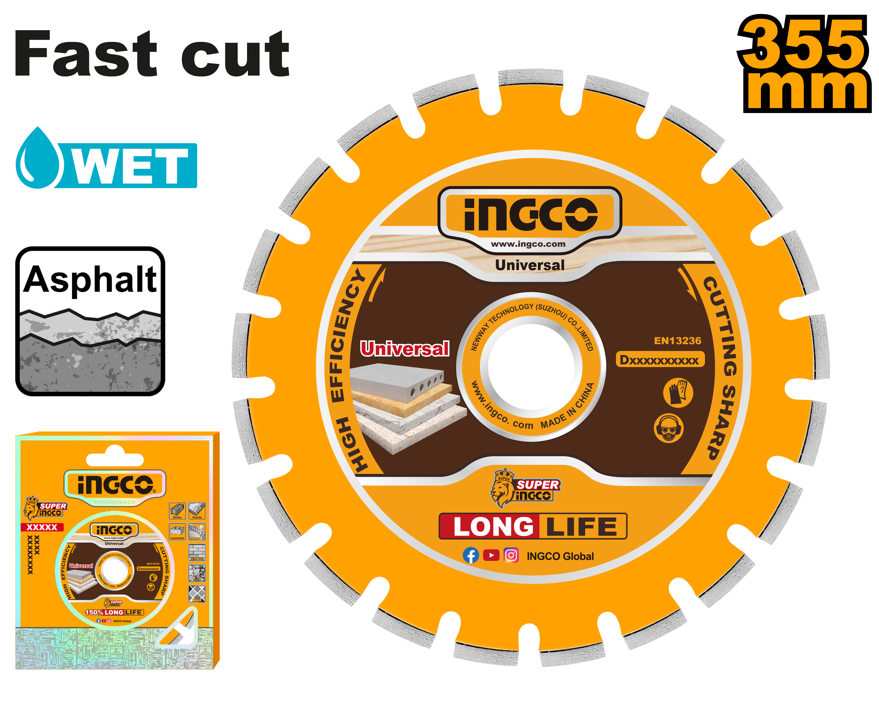 INGCO DIAMOND DISC ASPHALT AND CONCRETE CUTTING
