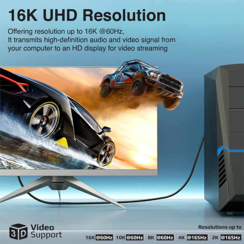 Promate 16K@60Hz High Definition Display Port 2.0 Cable (DPLink-16K) PRO-CABLE-DPLINK-16K