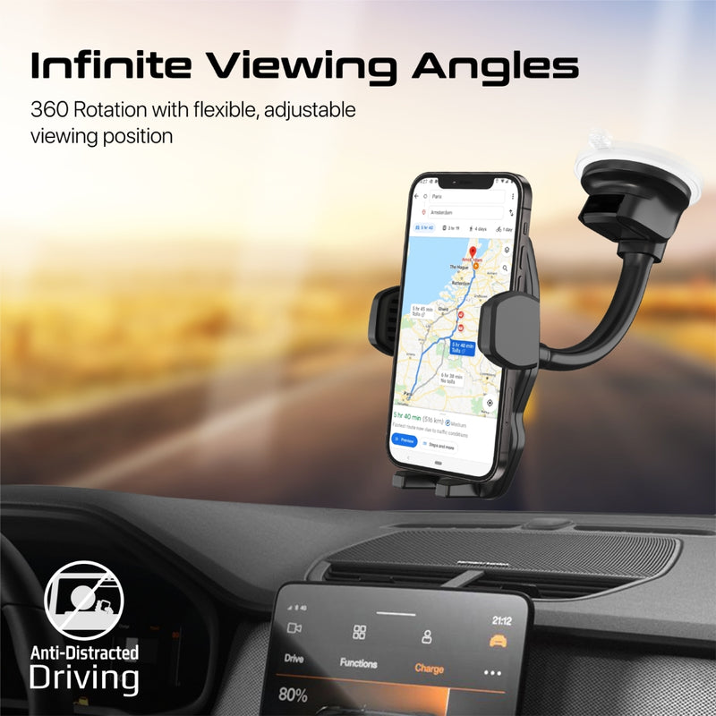 PROMATE DASHMOUNT Anti-Slip Secure Gooseneck Smartphone Mount PRO-HOLDER-DASHMOUNT