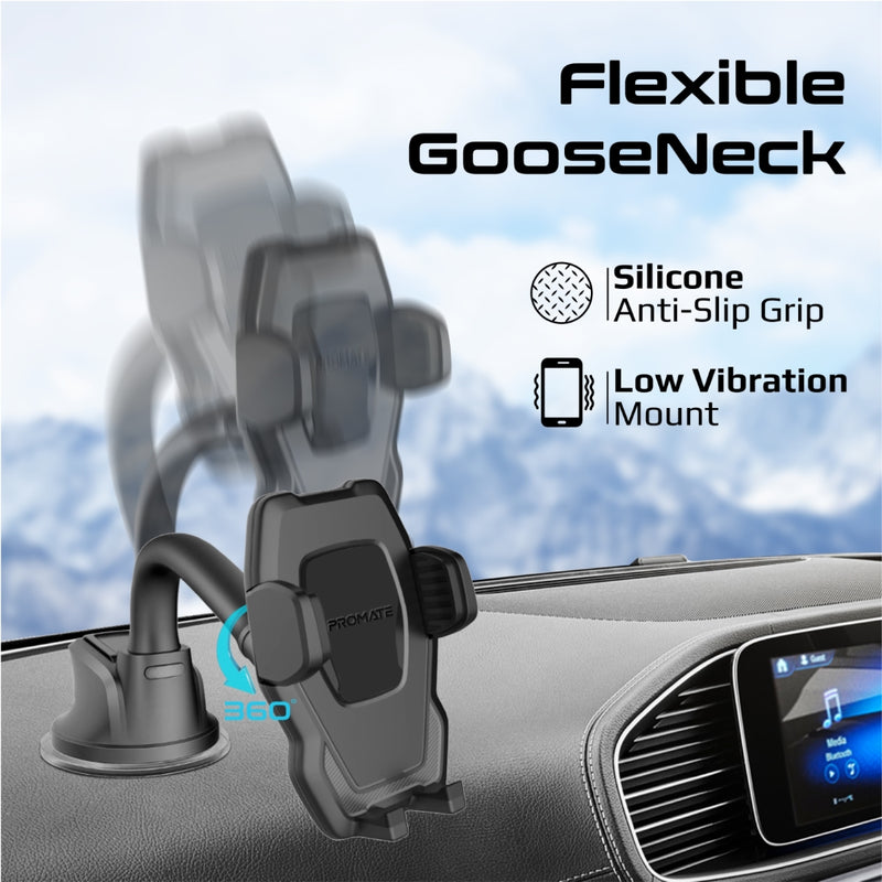 PROMATE DASHMOUNT Anti-Slip Secure Gooseneck Smartphone Mount PRO-HOLDER-DASHMOUNT