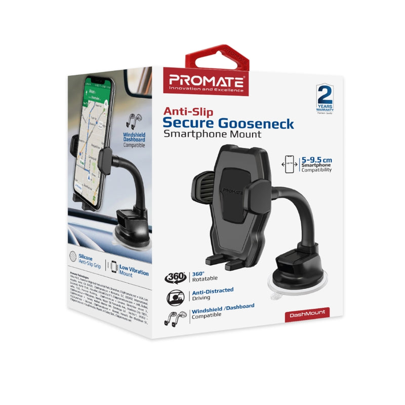 PROMATE DASHMOUNT Anti-Slip Secure Gooseneck Smartphone Mount PRO-HOLDER-DASHMOUNT