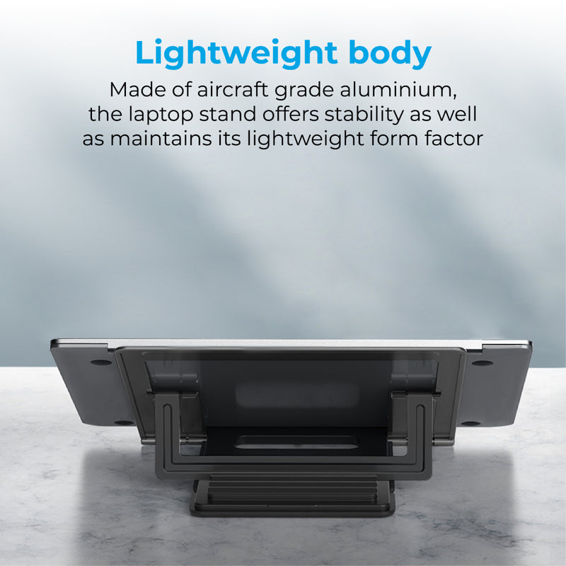 Promate Multi-Level Adjustable Laptop Stand DESKMATE-5.SILVER PRO-COOL-DESKMATE-5.SILVER