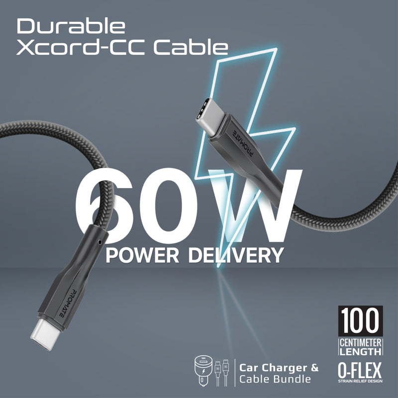 Promate Car Charger DRIVEGEAR-33W(USB PORT, USB-C) PRO-CC-DRIVEGEAR-33W
