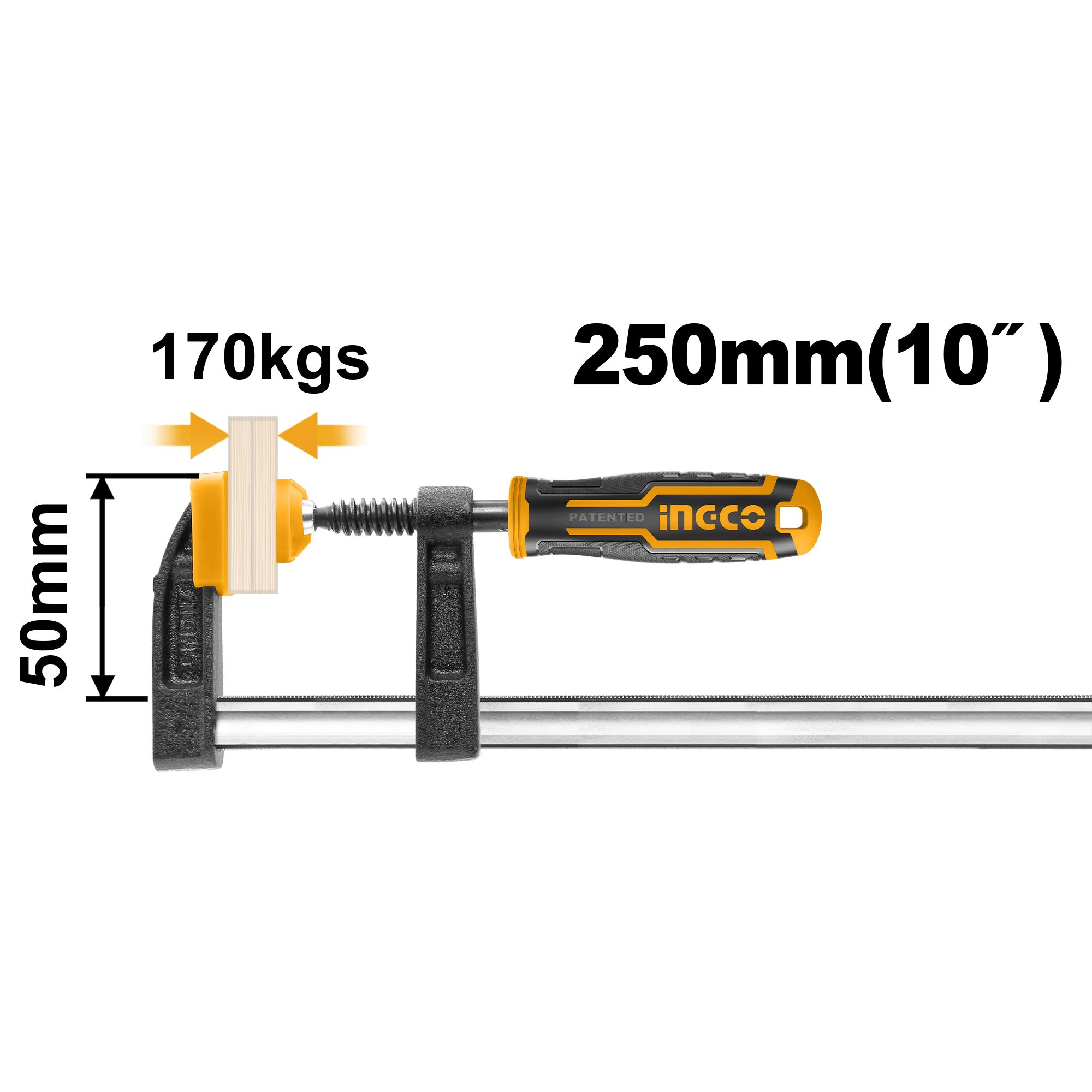 INGCO F CLAMP WITH PLASTIC HANDLE