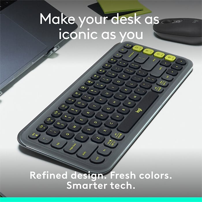 Logitech POP Icon Keys - Graphite - US Int'l - BT - Graphite & Green 920-013071