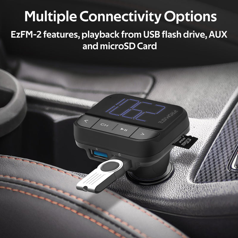 Promate In-Car FM Transmitter with Dual USB Ports EZFM-2 PRO-CAR-EZFM-2
