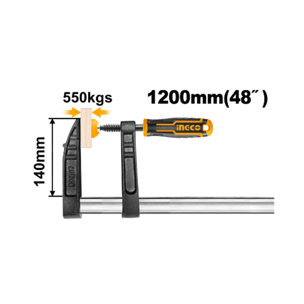INGCO F CLAMP WITH PLASTIC HANDLE