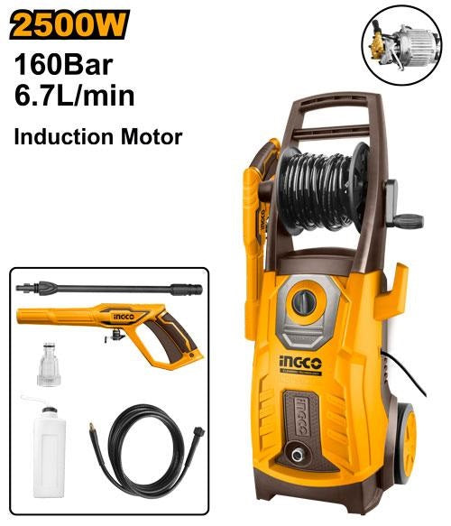 INGCO HIGH PRESSURE WASHER CARBON BRUSH MOTOR 160 BAR 2000W