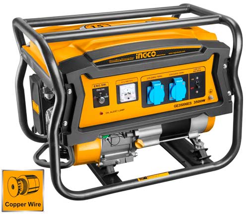 INGCO GENERATOR GASOLINE FOUR STROKE MAX OUTPUT ES 3.5 KW
