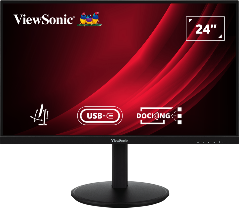 VIEWSONIC VG2409U-2 24" FULL HD ERGONOMIC DOCKING STATION - USB-C HUB, HDMI, DISPLAY PORTS