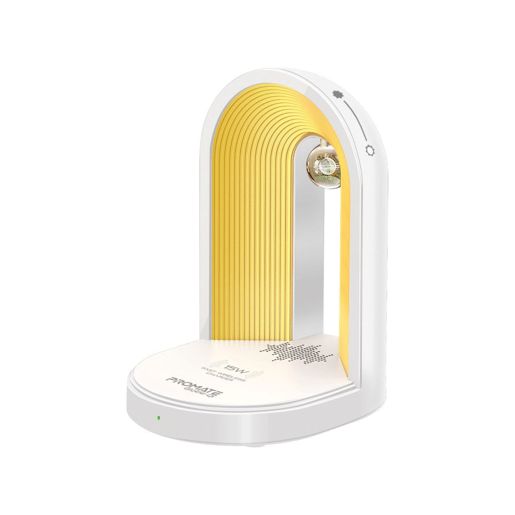 Promate Multi-Functional LED Lamp Bluetooth Speaker with 15W Wireless Charger for Phone (GLOBE-QI) PRO-SP-GLOBE-QI