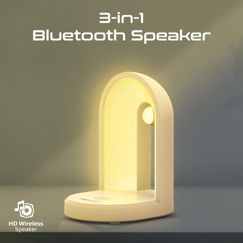Promate Multi-Functional LED Lamp Bluetooth Speaker with 15W Wireless Charger for Phone (GLOBE-QI) PRO-SP-GLOBE-QI