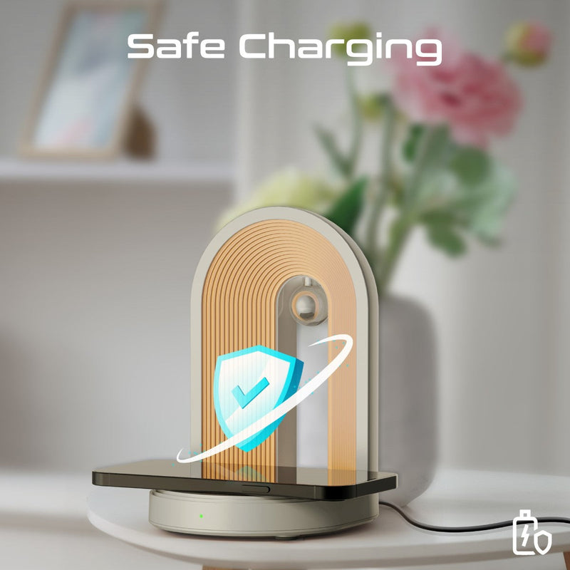 Promate Multi-Functional LED Lamp Bluetooth Speaker with 15W Wireless Charger for Phone (GLOBE-QI) PRO-SP-GLOBE-QI